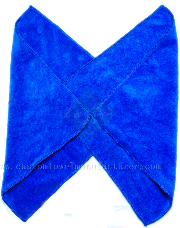 China Bulk OEM microfiber lint free cleaning cloth factory|Custom Blue Microfibre Quick Drying Tea Towels Producer for Mexico Brazil Chile